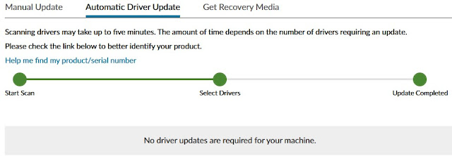 No driver updates are required for your machine