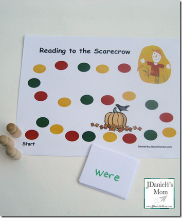 Free scarecrow reading game #sightwords #fall #homeschool #education