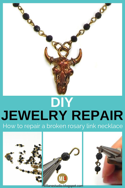 How to repair a broken rosary link necklace project sheet