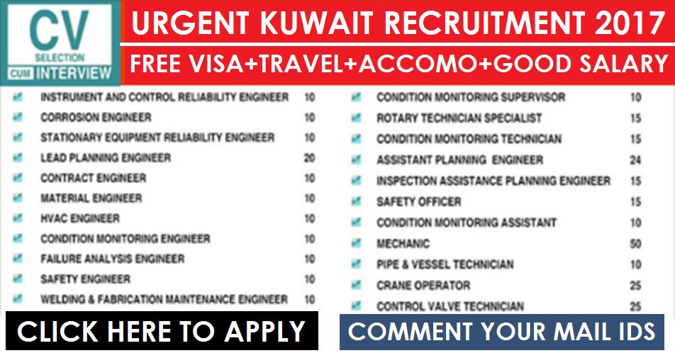 Urgent Walkin in Recruitment in Kuwait Apply NOW All 