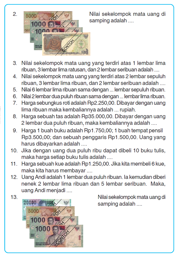 Berikut ini penulis sajikanSoal UlanganYang Di rangkum Untuk Pengunjung  Soal Matematika Sd Kelas 1 Penjumlahan.Asyiknya Belajar Matematika 2.SOAL LATIHAN MATEMATIKA