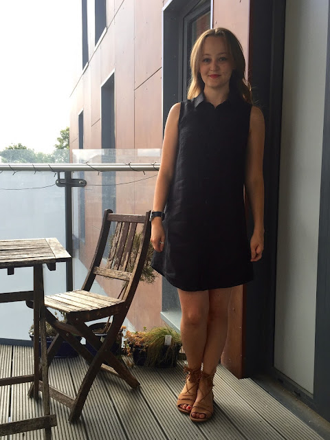 Diary of a Chain Stitcher: Black Linen Grainline Alder Shirtdress