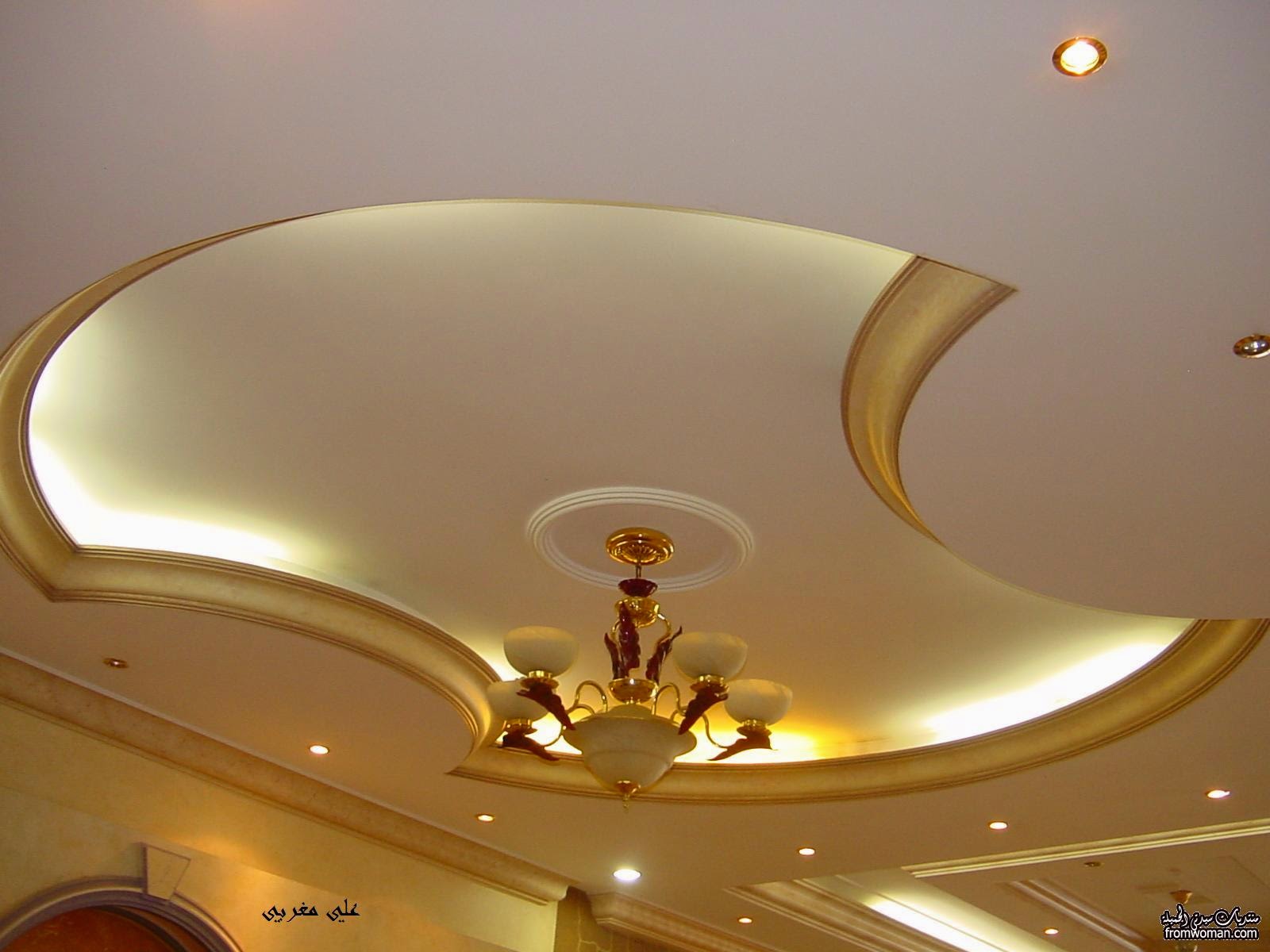 4 Curved gypsum  ceiling  designs  for living  room  2022