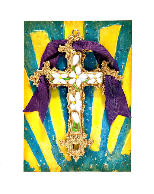 Easter Cross Artist Trading Card by Dana Tatar for Lisa Marie Jimenez