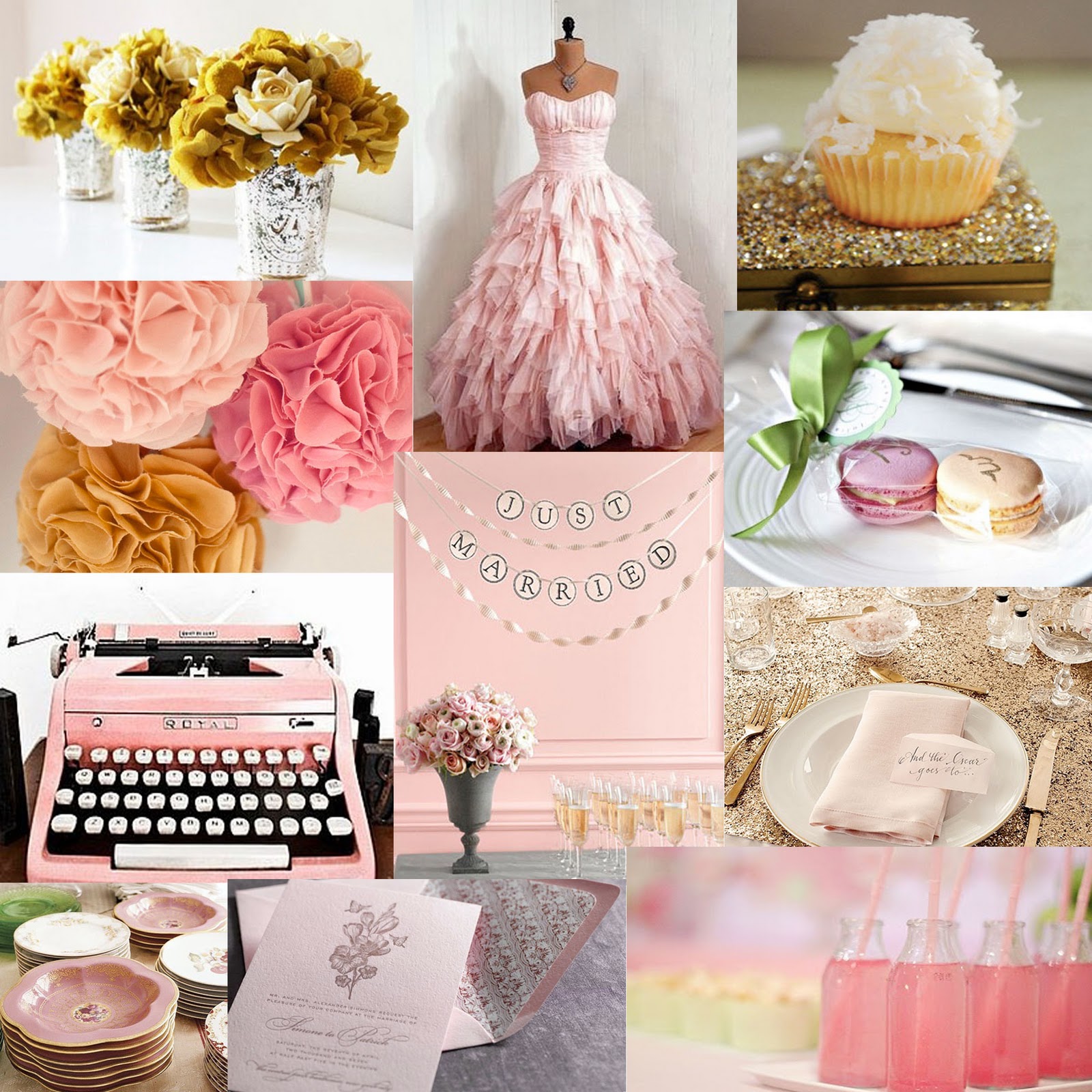 pink and gold wedding