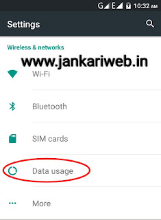 Click on data usage 