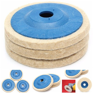 Round Grinding Wool Pad Polishing Wheel Felt Buffer Disc Set Made of white wool material, durable and strong.