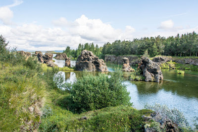 Biking around lake Mývatn