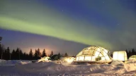 Northern Lights Igloo Alaska - Enjoy the Coolest Winter Holiday - Arctic SnowHotel ... : Stock photo of northern lights with an igloo in alaska.