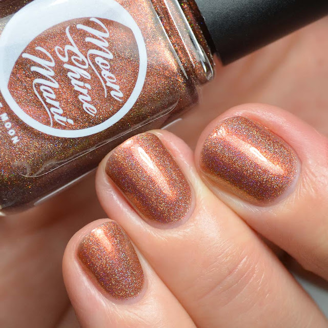 cinnamon holographic nail polish swatch