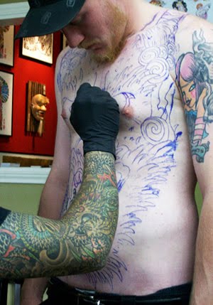 A custom tattoo design stencil is an article used in applying tattoos to the