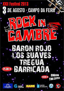 Barricada, Los Suaves y Barón Rojo al Rock In Cambre 2013 