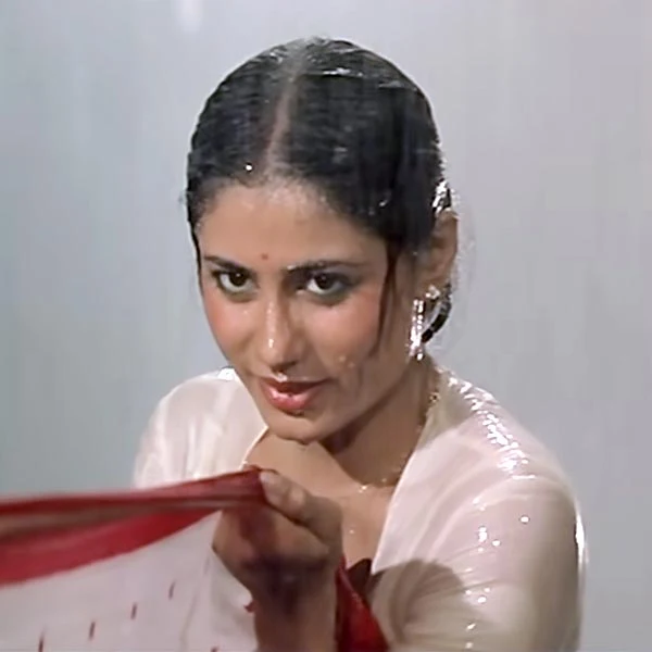 smita patil white wet saree bollywood actress