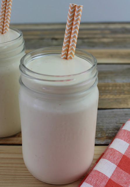 Peaches and Cream Frozen Protein Smoothie - Gluten Free, Clean, 30 grams of Protein