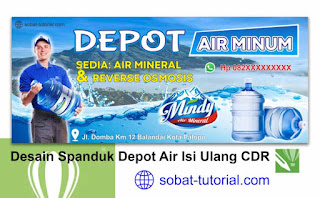 Desain Spanduk Depot Air Isi Ulang CDR (CorelDraw)