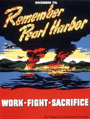 Flashback Summer: Pearl Harbor Day- old WWII 1940s propaganda poster