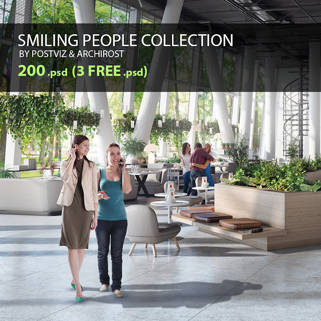 Smiling people - cutout collection for 3d renders | Блог Archirost