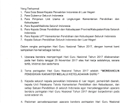 Surat Mendikbud Tentang Penyelenggaraan Upacara Bendera Peringatan Hari Guru Nasional Tahun 2017