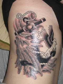 anchor bird tattoo