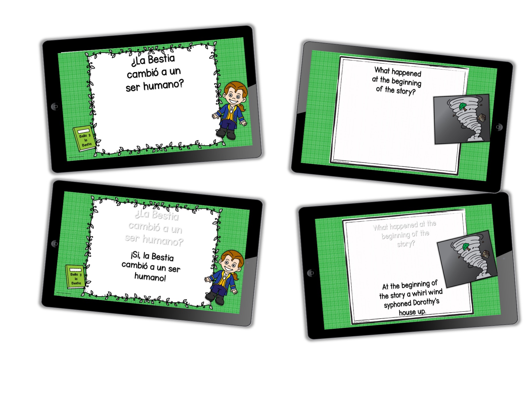 Image of iPads with Lotta Lara reading strategy for Dual Language Learners.