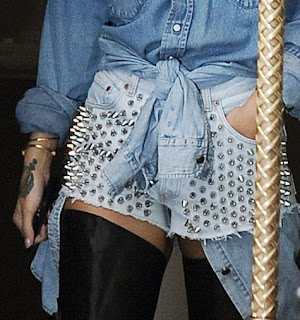 Rihanna studded shorts