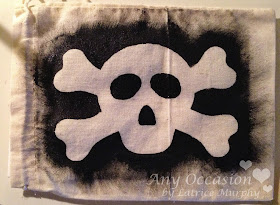 SRM Stickers Blog - Pirate Goodie Bags by Latrice - #muslin #burlap #stencil #twine #thank you #stickers