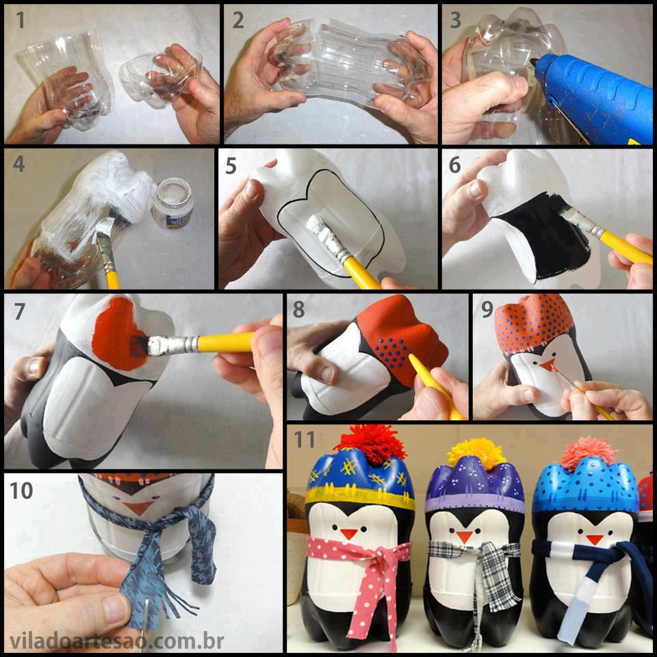 Ideas para reciclar: Pinguinos pet!!