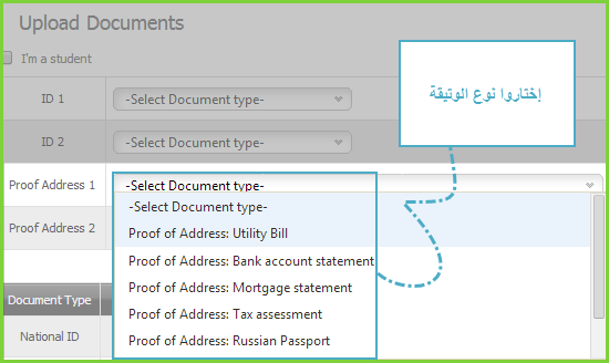 إتبات العنوان بنك Moneypolo