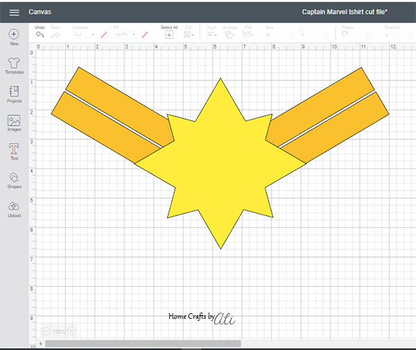 Cricut Design Space Cut File for Captain Marvel logo