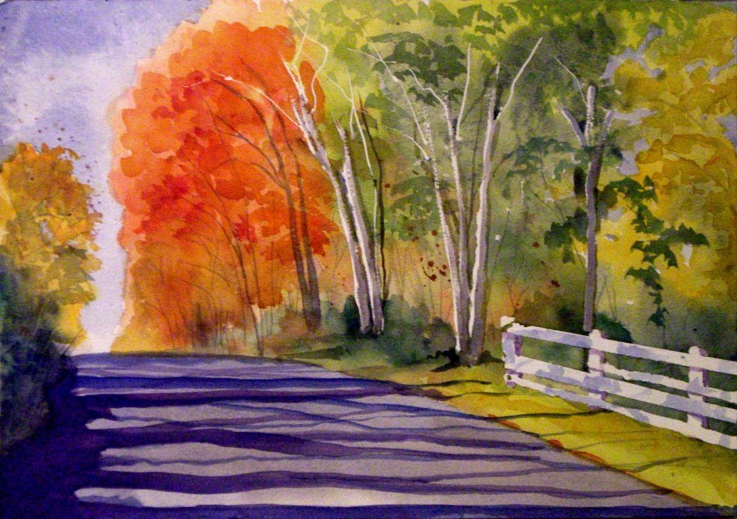 Watercolor Landscape - "Defiance Road"