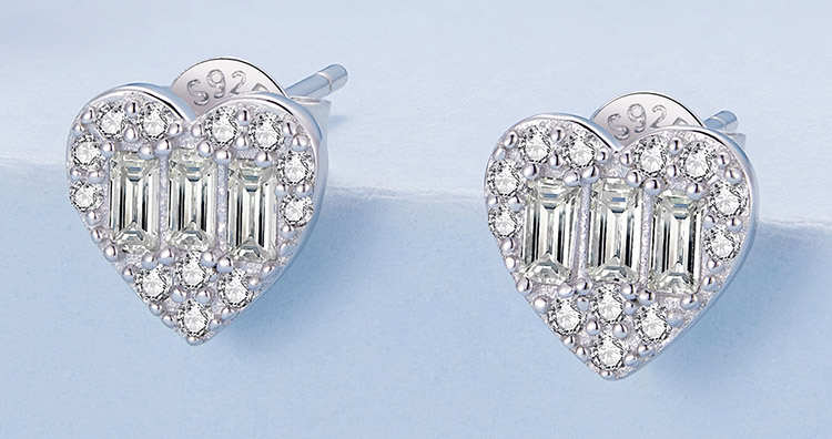 燦爛的愛 925純銀鋯石耳環