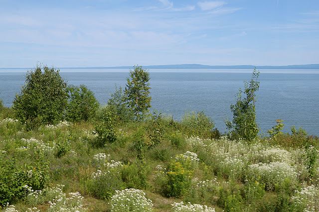 À bord du Train léger de Charlevoix : vue sur le fleuve Saint-Laurent 