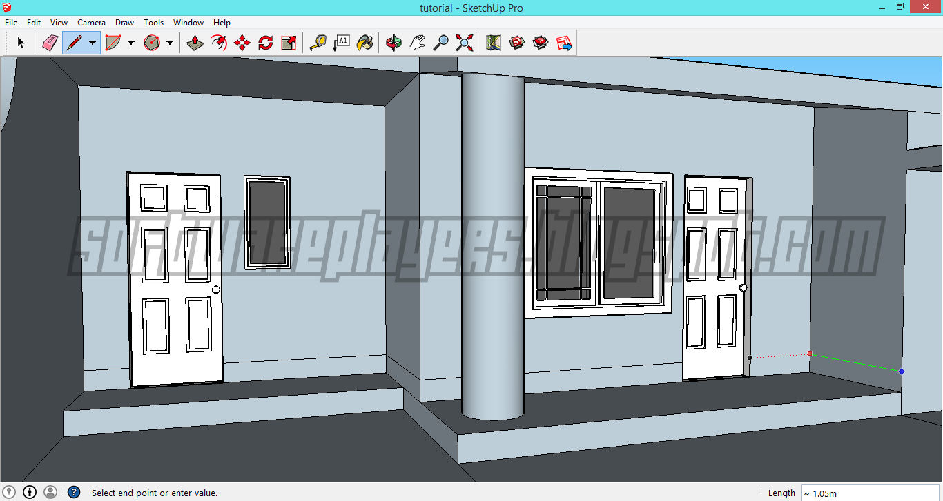 Mewarnai Desain Google SketchUp dengan Materials 