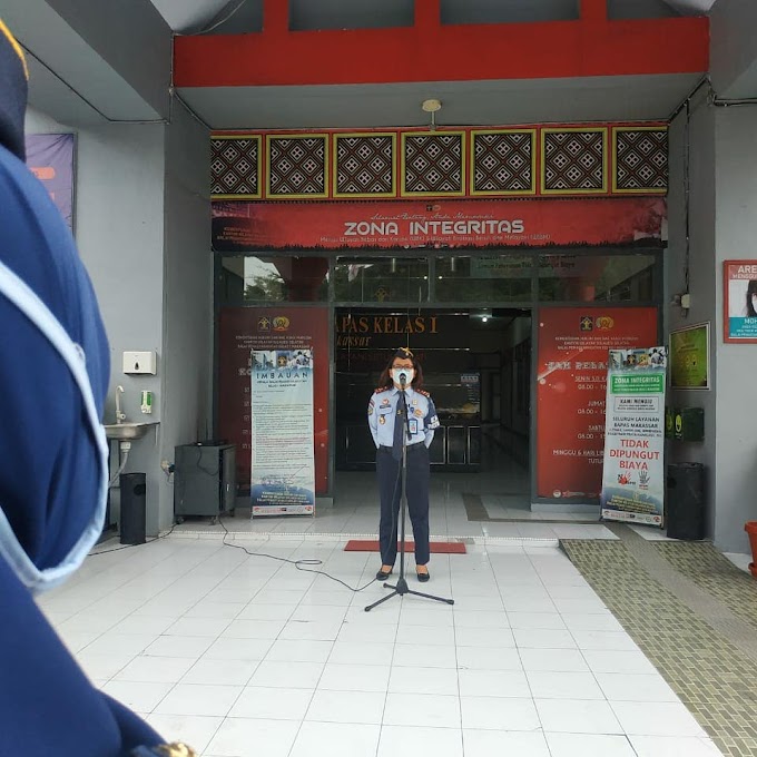 GELAR APEL PAGI, KABAPAS MAKASSAR AJAK PERKUAT LAYANAN PUBLIK BERBASIS HAM