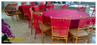 Pusat Sewa Kursi Tiffany Pita Merah Siap Setting