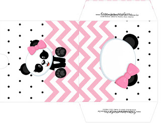 Panda Bebé en Zigzag Rosa: Etiquetas para Candy Bar para Imprimir Gratis.