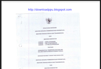 (DOWNLOAD) Surat Keputusan Bersama 3 (Tiga) Menteri Tentang Peningkatan Pemberian Air Susu Ibu Selama Waktu Kerja di Tempat Kerja Format pdf 4shared and Direct Link