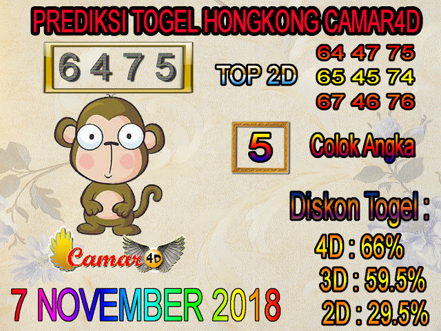 Prediksi Togel Hongkong 7 November 2018