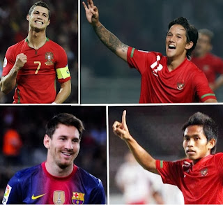 Ronaldo, Messi, Irfan dan Andik Bermain Sepakbola Bersama