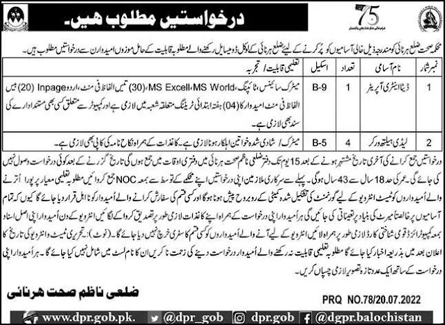 Health Department Jobs 2022 || Latest Jobs In Health Department 2022