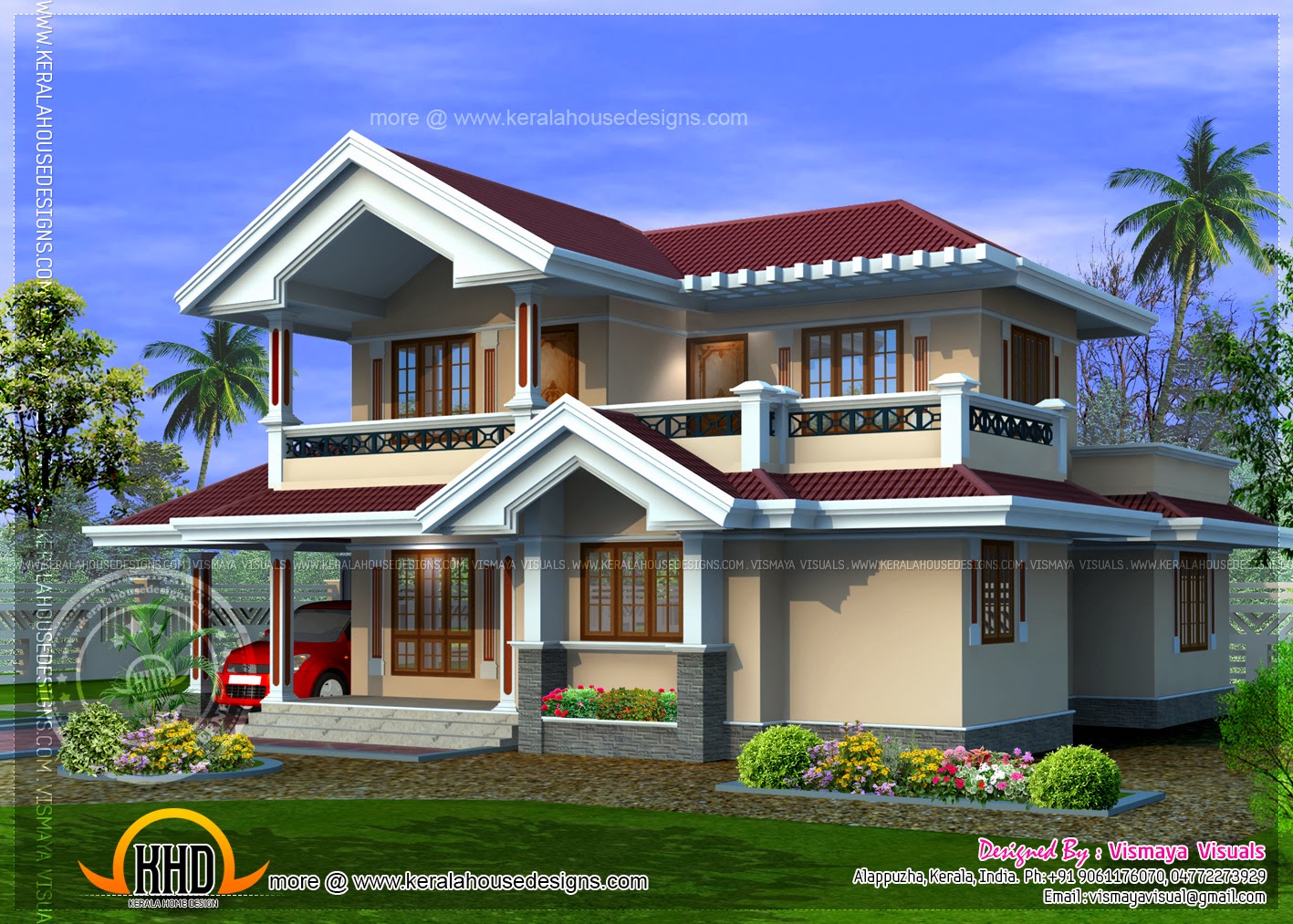  Kerala  style villa plan  in 1850 square feet Home  Kerala  