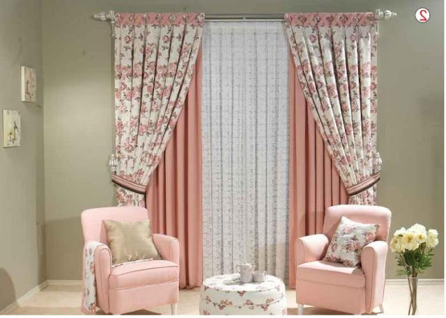 retro print curtains for living room