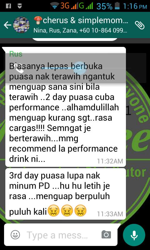 Testimoni Performance Drink Shaklee