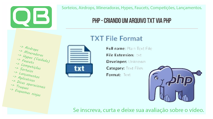 PHP - Criando um Arquivo TXT via PHP