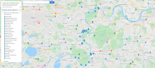 Map of Things to do in South West London