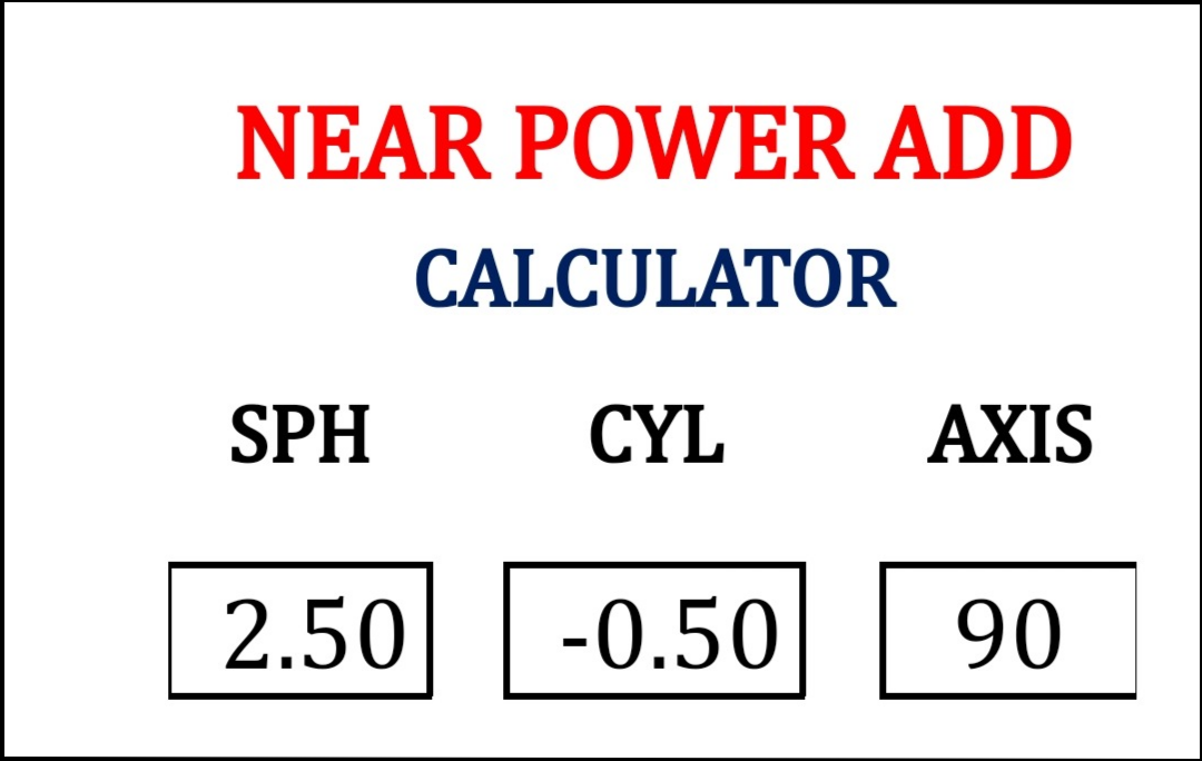 Optometry fans near power addition calculation