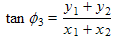 equation, tangent of angle of vector sum