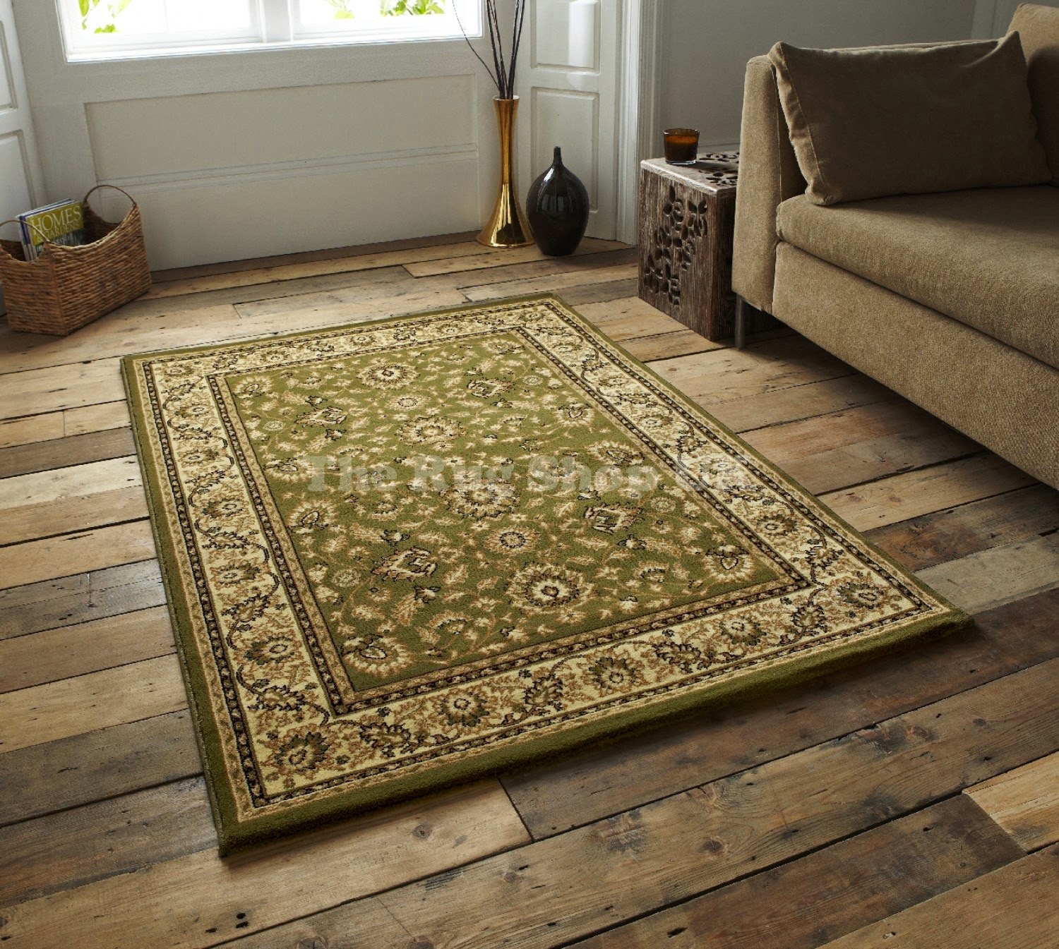 Heritage 993A Green Traditional Rug