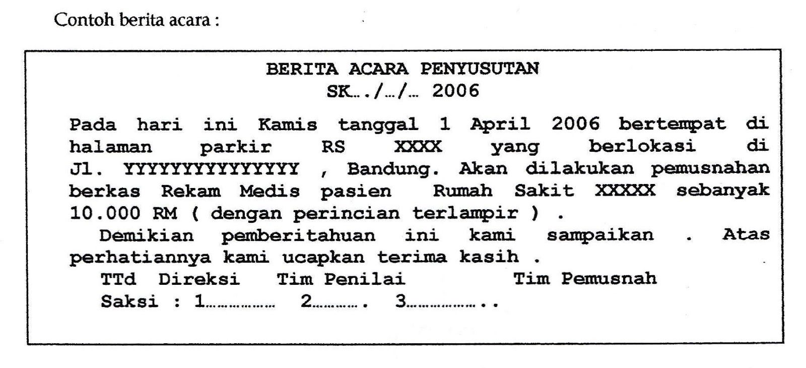 Contoh Surat Berita Acara Pemusnahan Narkotika - Permenkes 