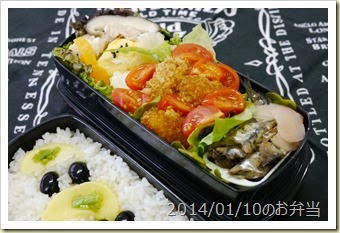 豚肉と白菜の煮物と小鰯の煮付け弁当(2014/01/10)